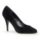 Zwart velours pump met naaldhak van 9 cm