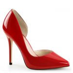 Rode lakpumps met naaldhak en open zijkant | Rode pumps met hoge hak in lak
