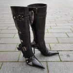 Echt leren laarzen El Dantes met spitse neus en naaldhakken | Silhouette