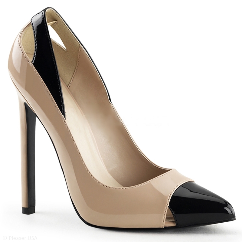 Nude cut-out pumps met zeer hoge naaldhakken | Silhouette | High heels