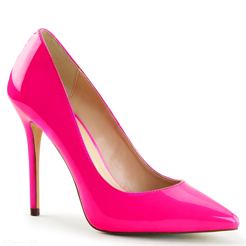 Neon roze hoge hakken met spitse neus en stiletto hak | SILHOUETTE