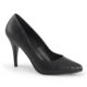 Zwarte leerlook pump in grote maten met lagere hak | Imi-leer pumps in grote maten