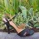 Zwarte sandalen met naaldhak | Zwarte sandalen met hak 10 cm