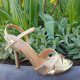 Gouden sandalen met naaldhak | Gouden sandalen met hoge hak