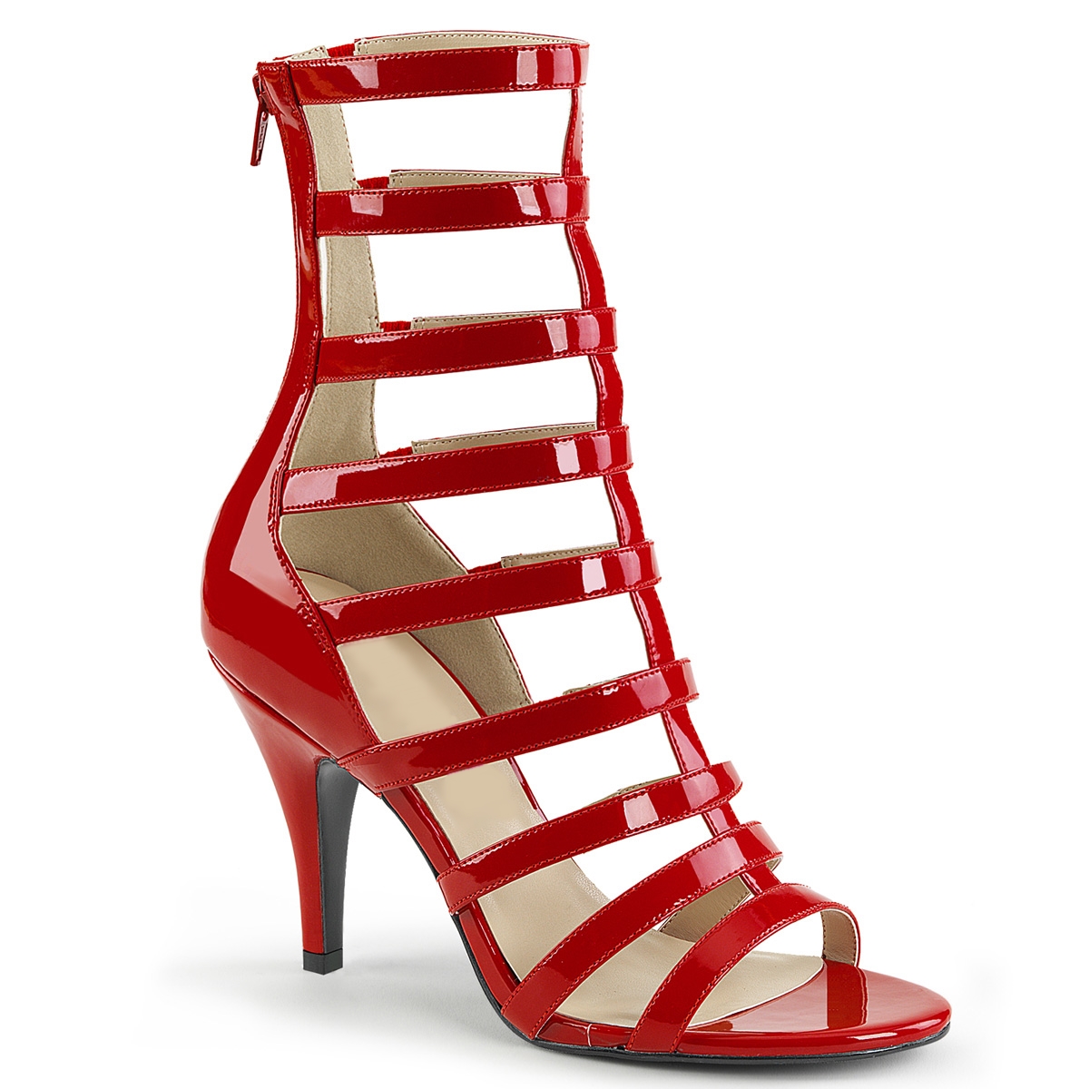 Rood lak Gladiator laars voor brede voet | Silhouette Rood lak Gladiator laars voor brede voet | Silhouette