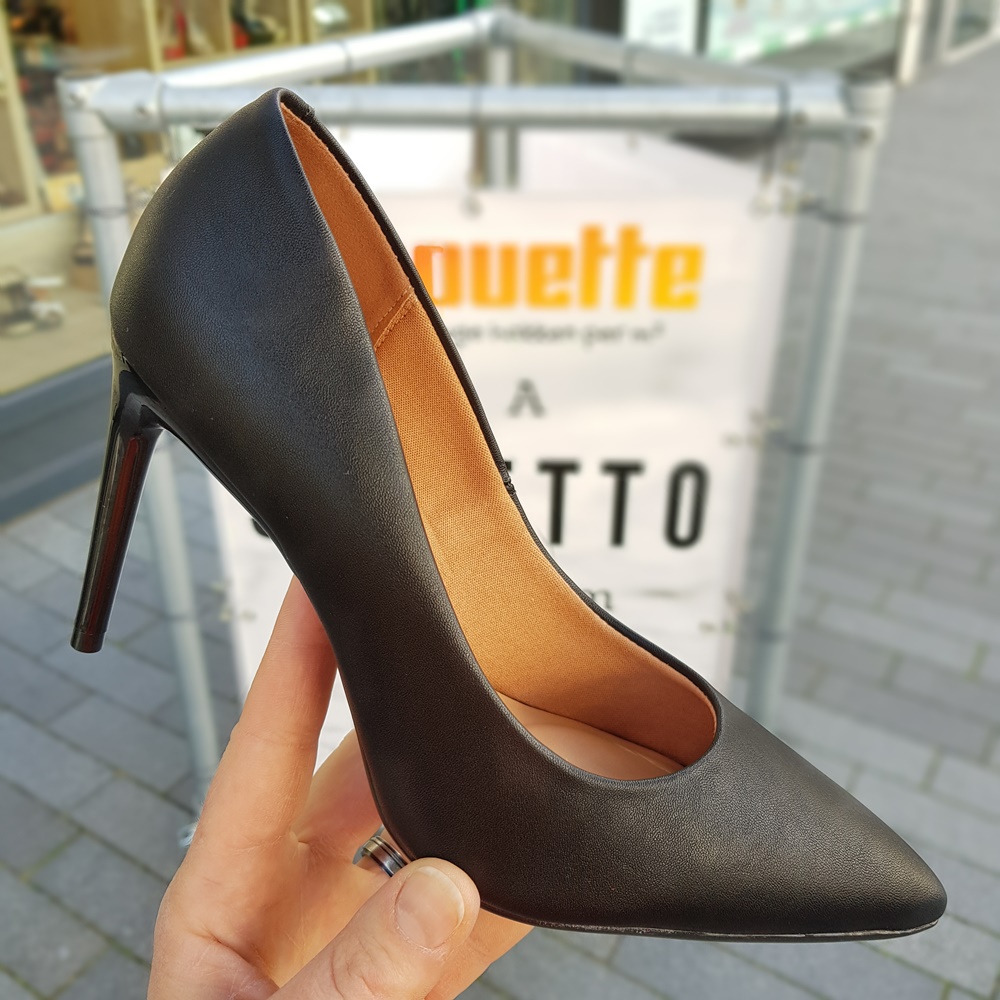 Comfortabele Pumps Met Hoge Hak In Zwart Eco Leer