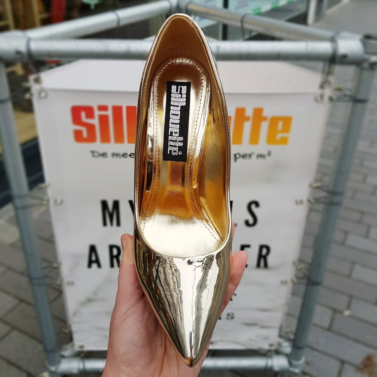 Gouden pumps met hoge hak | Metallic pumps goud
