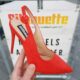 Slingback pumps koraal met hoge hak Koraal pumps met hoge hak en open hiel
