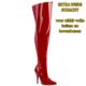 Overknee laarzen extra wijd rood lak | Overknee laarzen plus size voor curvy dames in rood lak