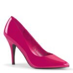 Fuchsia roze pumps in grote maten met lagere hak