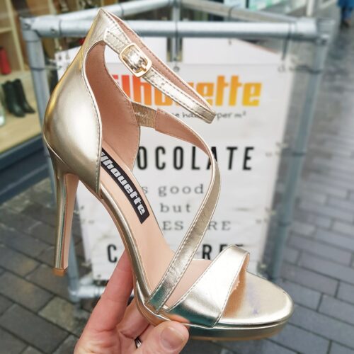 Gouden high heels met bandjes | Sandaaltjes in goud met hoge hak