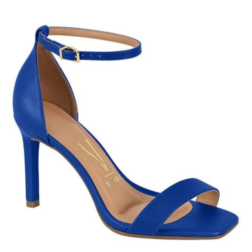 Koningsblauwe sandaaltjes met hak en vierkante neus | Kobaltblauwe Vizzano sandaaltjes