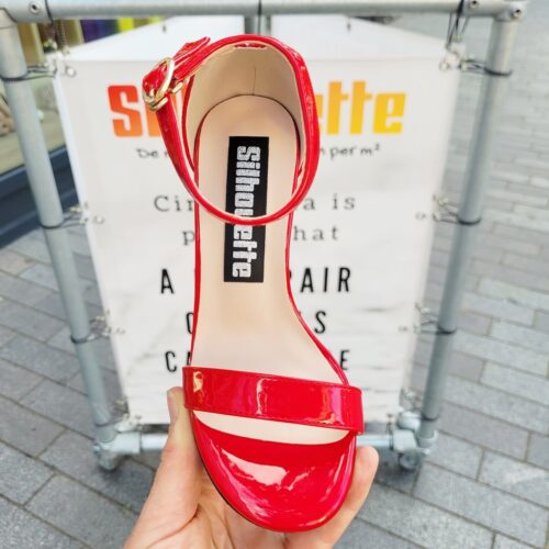 Rode sandalen in kleine maten met blokhak | Rode blokhak sandalen voor kleine voeten
