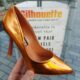 Pumps met hoge hak in oranje metallic | Oranje metallic pumps met knik in de hak