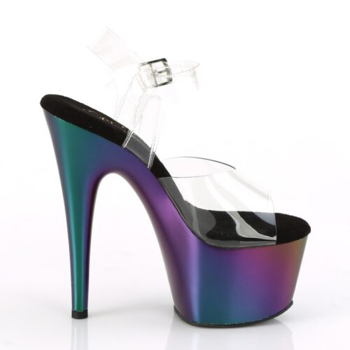 Transparante Pleaser hakken met regenboog zool | Doorzichtige Pleasers