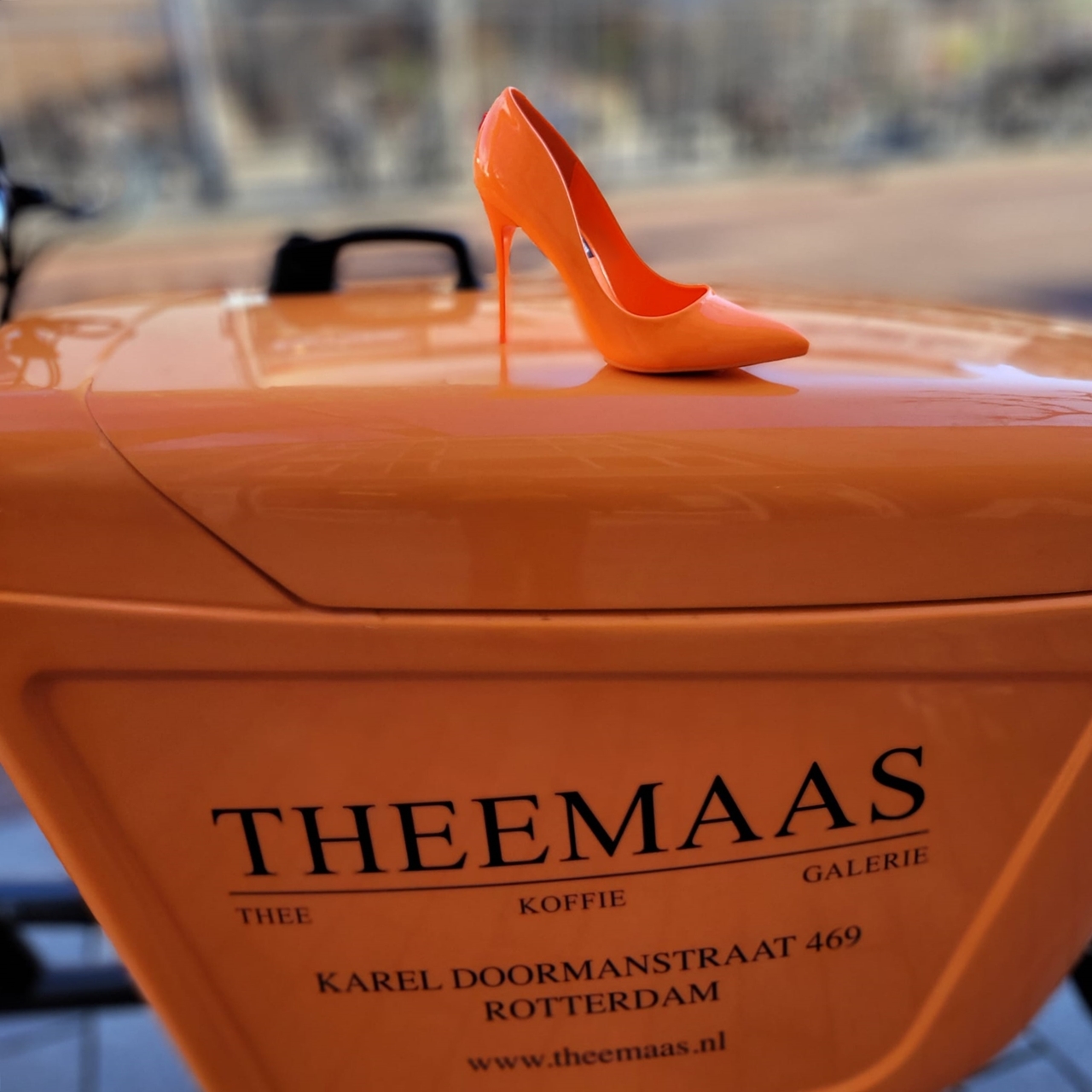 Oranje hoge hakken met spitse neus | Oranje pumps