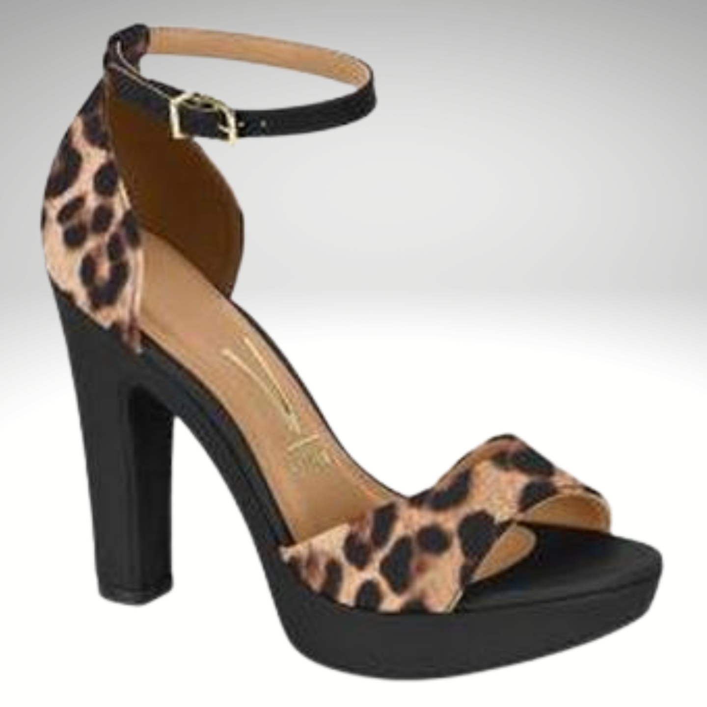 Panterprint sandalen met hak en plateau | Panterprint hakken