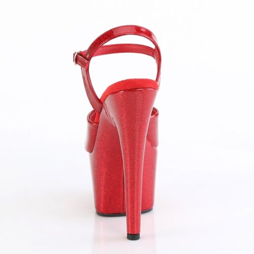 Rode Pleasers met glitters in het materiaal | Rode hoge hakken met glitters