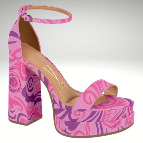 Roze Versace Medusa sandalen lookalike | Roze blokhakken met double platform