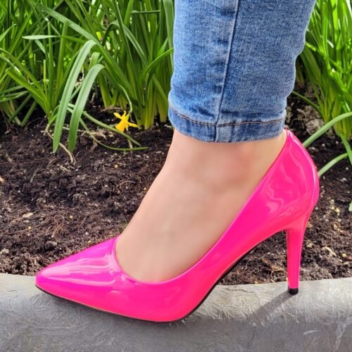 Fuchsia roze pumps met 9 cm hak | Fuchsiakleurige pump met hak