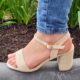 Beige sandaaltjes met blokhak van touw | Beige sandaaltjes met blokhak