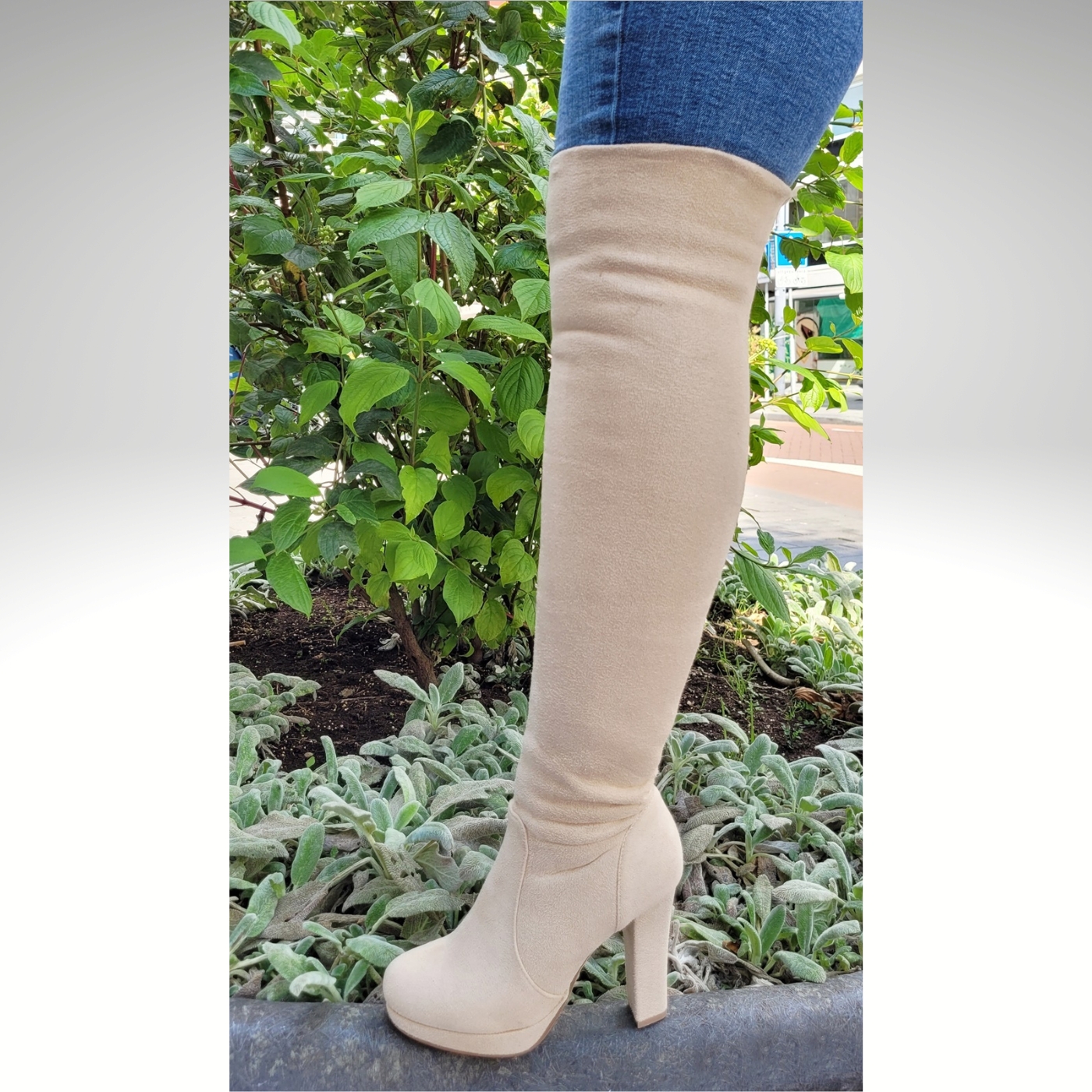 Velvet Frost Overknee Laarzen Dames – Warme Winterlaarzen met Hak