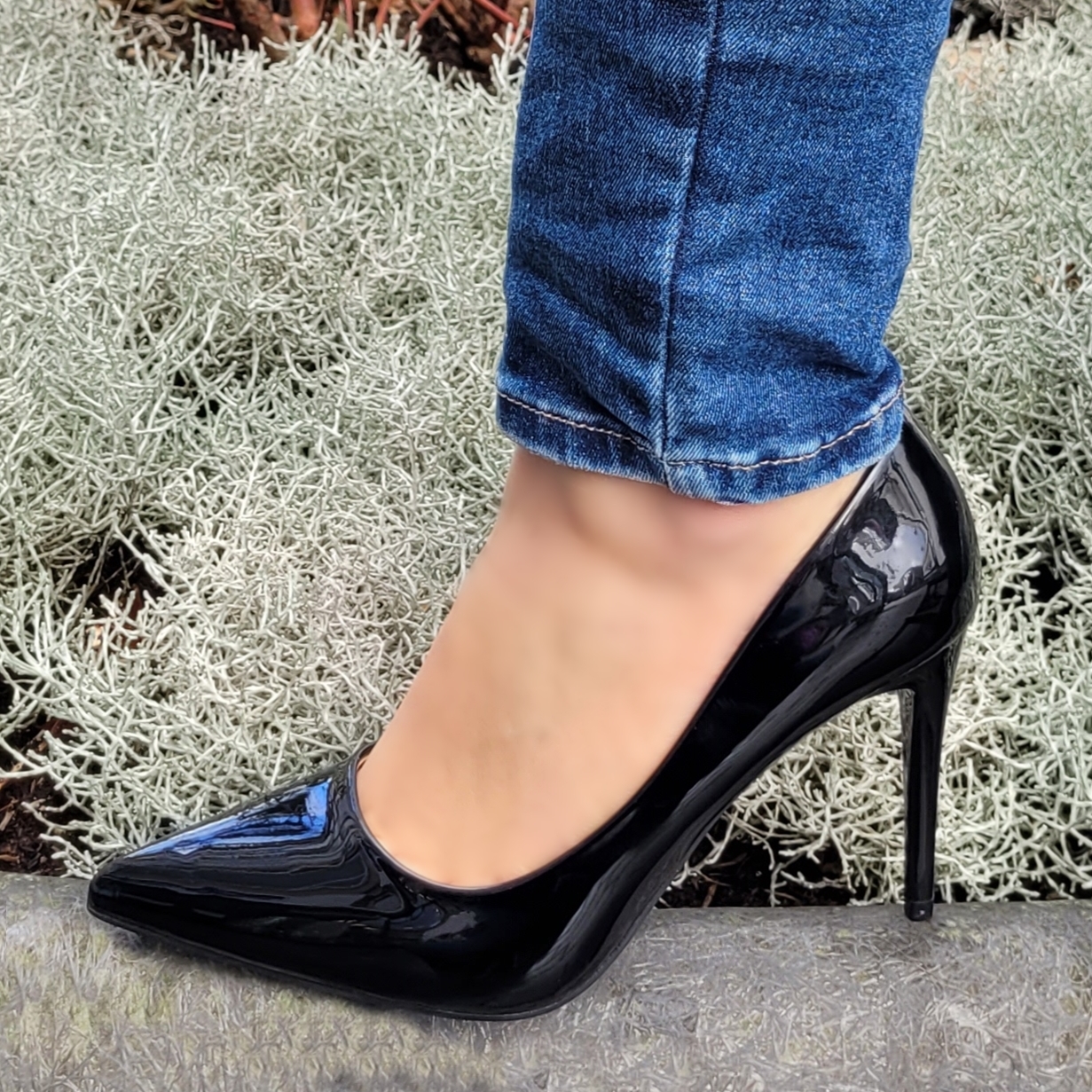 Hakken Zwarte Lak Pumps Zwarte Lak Pumps Met Naaldhak Van Cm