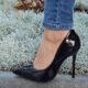 Vizzano zwarte lak pumps met 10 cm hoge naaldhak | Zwarte lakpumps met 10 cm hak