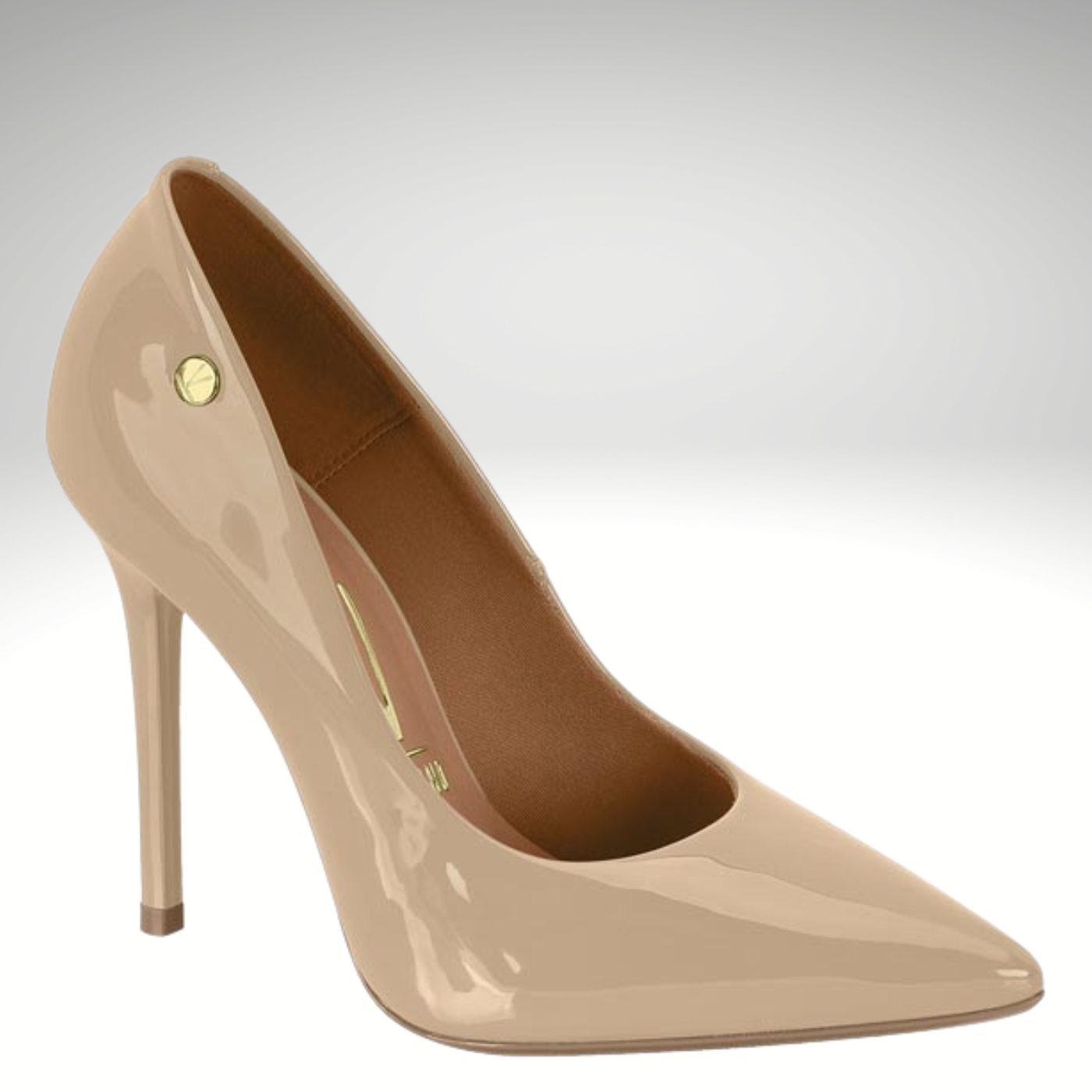 Vizzano beige lak pumps met 10 cm hoge naaldhak | Beige lakpumps met 10 cm hak