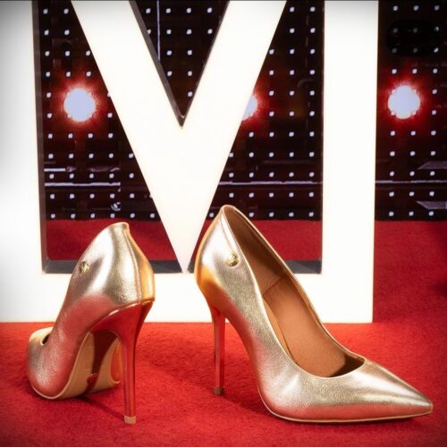 Gouden Vizzano pumps met 10 cm hak | Goudkleurige hoge hakken van Vizzano