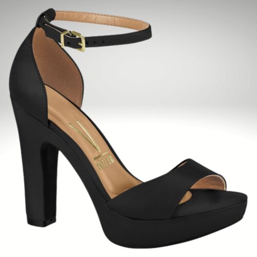 Zwarte Vizzano sandalen met stevige hak | Comfortabele zwarte sandalen met blokhak