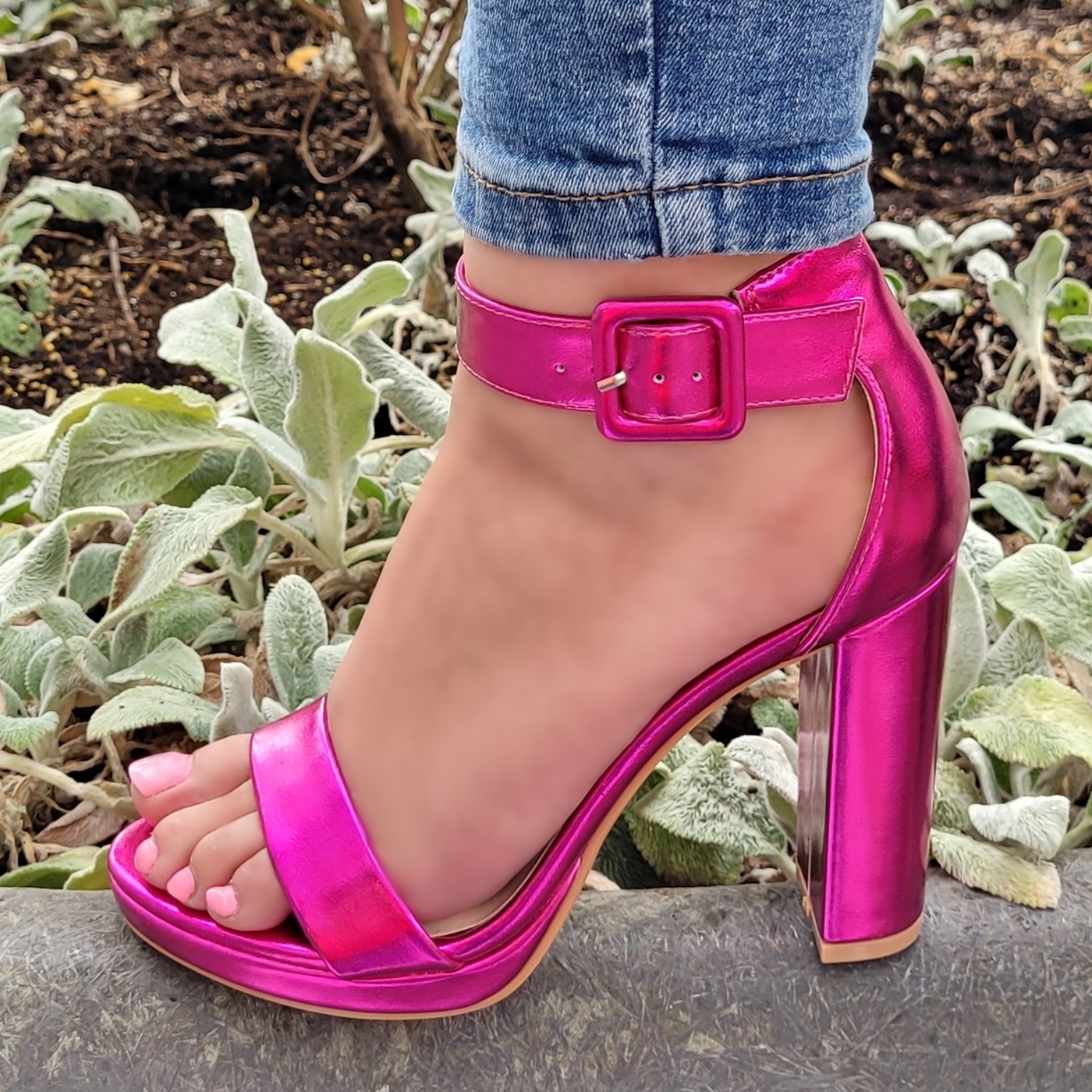 Elashe pumps voor dames, vierkant, 5 cm, blokhak, kleine hak, gesloten punt om aan te trekken, Zwarte lak, 42 EU