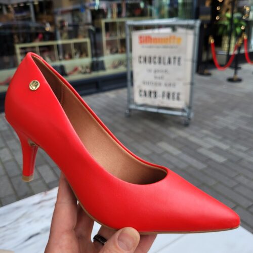 Rode pumps met lage naaldhak | Rode pumps met 7 cm hak