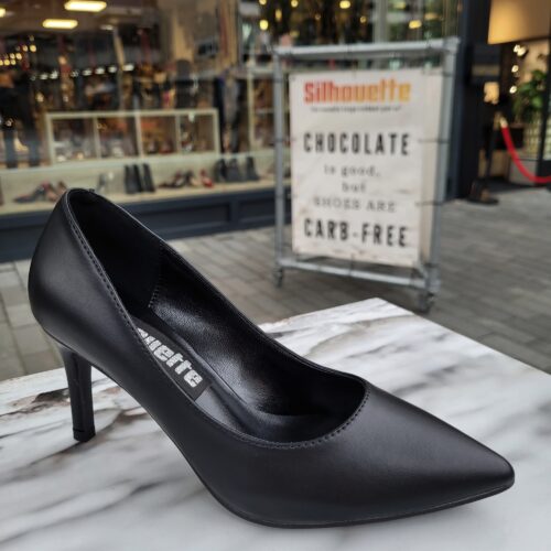 Zwarte kleine maat pumps met lage naaldhak | Zwarte hakken voor kleine voeten