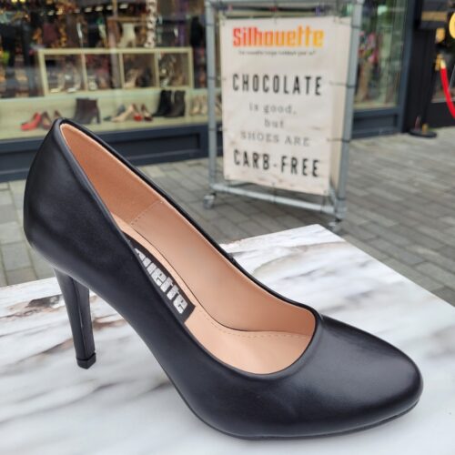 Zwarte hakken met ronde voorkant | Silhouette