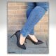 Jeanspumps met 9 cm hak in zwart | Zwarte denim pumps