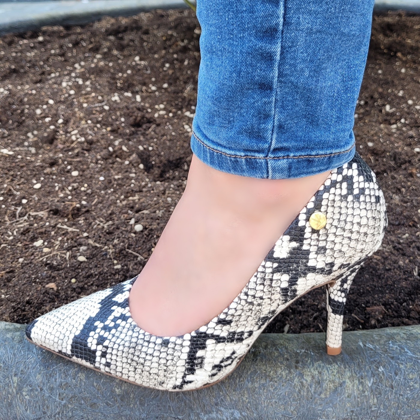 Python print pumps met naaldhak | Pumps met slangenprint en hoge hak