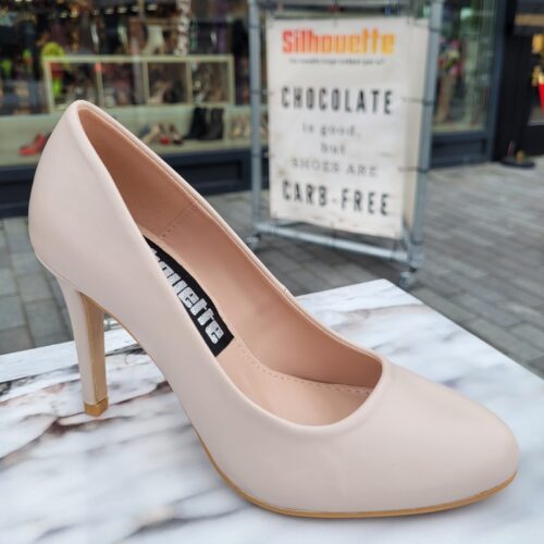 Beige hakken met ronde voorkant | Silhouette