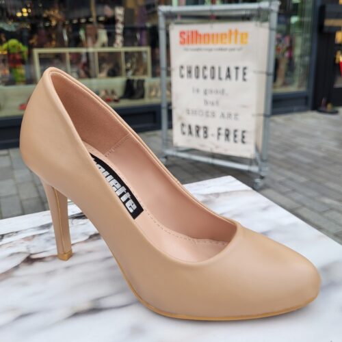 Beige pumps met ronde voorkant | Silhouette