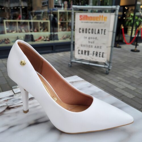 Comfortabele witte pumps met naaldhak | Witte hakken met zacht voetbed