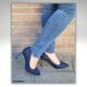 Donkerblauwe denim pumps met 9 cm hak | Hakken van spijkerstof