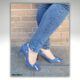 Denim pumps in blauw met ripped effecten | Blauwe denim hakken