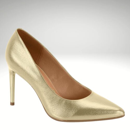 Comfortabele pumps in goudkleur met hak | Gouden pumps met dunne hakken