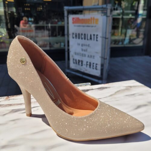 Pumps met glitters in goud met naaldhak | Silhouette x Vizzano