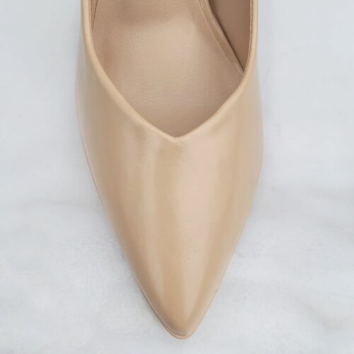 Beige stiletto hakken met V-uitsnijding | Silhouette
