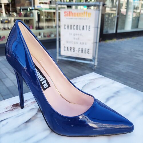 Donkerblauwe pumps met hoge naaldhak | Klassieke pump met stiletto hak in donker blauw