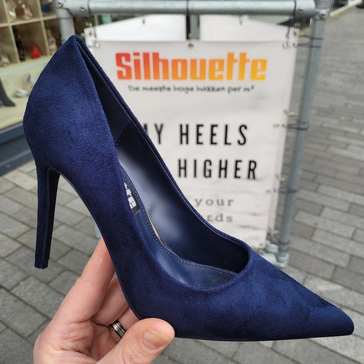 Blauwe pumps met naaldhak Silhouette Hoge hakken