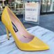 Gele lak pumps met hoge naaldhak | Klassieke pump met stiletto hak in geel