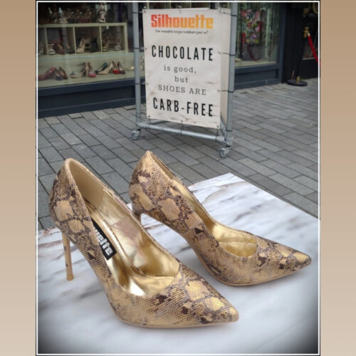 Snakeprint pumps met naaldhak | Silhouette