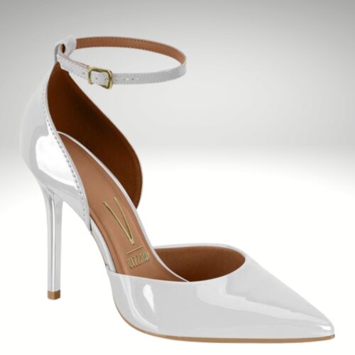 Witte high heels met 10 cm hak en enkelbandje | Silhouette x Vizzano